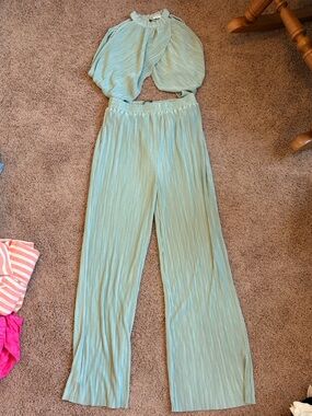 Vici x Summer of Diane Two Piece Plisse Set